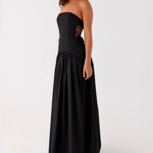 NWT PEPPERMAYO Conagh Maxi Dress Whimsigoth Witchy Flirty Black Strapless US 10